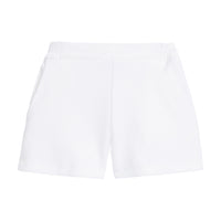 tween girls white shorts with elastic waistband and pockets