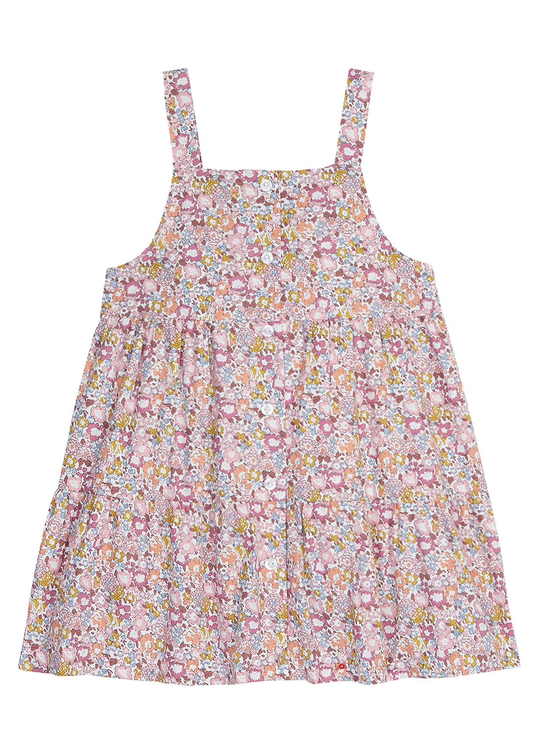 Pink/orange/yellow  floral cotton woven jumper for girls by BISBY