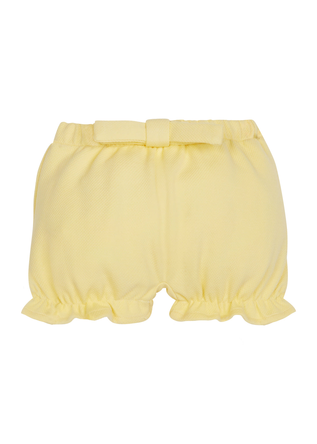 baby girl bloomers in a soft yellow with bow 
