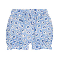 baby girl bloomers in a light blue floral pattern with front bow