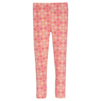 Leggings are back in our Seville Rose pattern. These leggings have pink and white flowers that form into a diamond shape printed on a beautiful orange colored legging--BISBY
