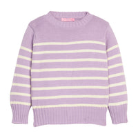 Girls/tween purple and cream stripe sweater.