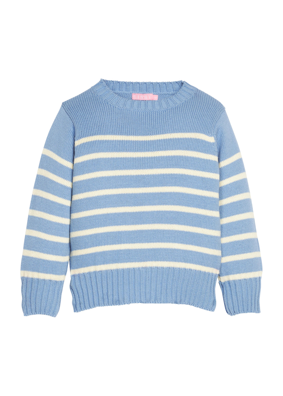 Girls/tween blue and white striped sweater.