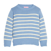 Girls/tween blue and white striped sweater.