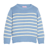 Girls/tween blue and white striped sweater.