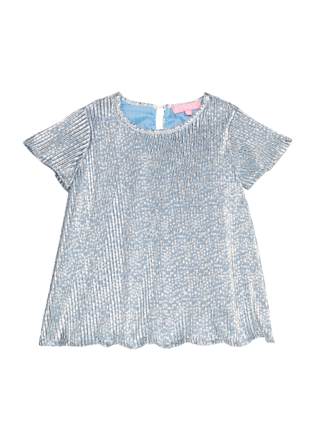 Short-sleeve blue blouse with silver stars 