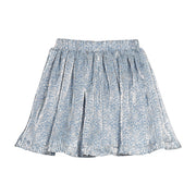 Blue crinkle skort with silver stars.