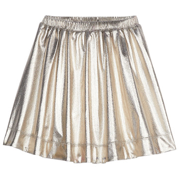 Gold metallic skirt elastic wasteband--CircleSkirt BISBY girls/tween