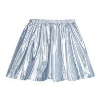 Girl/Tween skort in our Icicle (blue) metallic color which has an elastic waistband and built in shorts underneath-BISBY