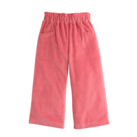 pink velour cropped flare pants with elastic waist and pockets 