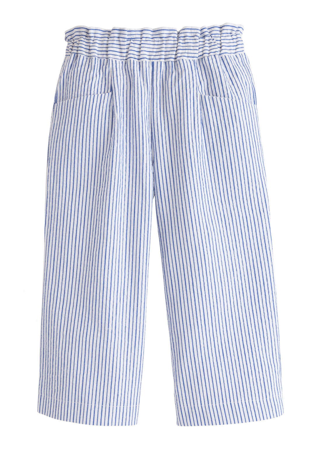 BISBY girls palazzo pants with cinched waistband and blue sparkle thread 