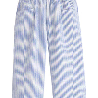 BISBY girls palazzo pants with cinched waistband and blue sparkle thread 