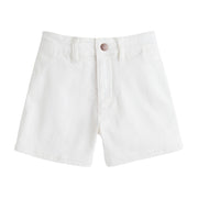 white ivory denim jean shorts for girls and tweens