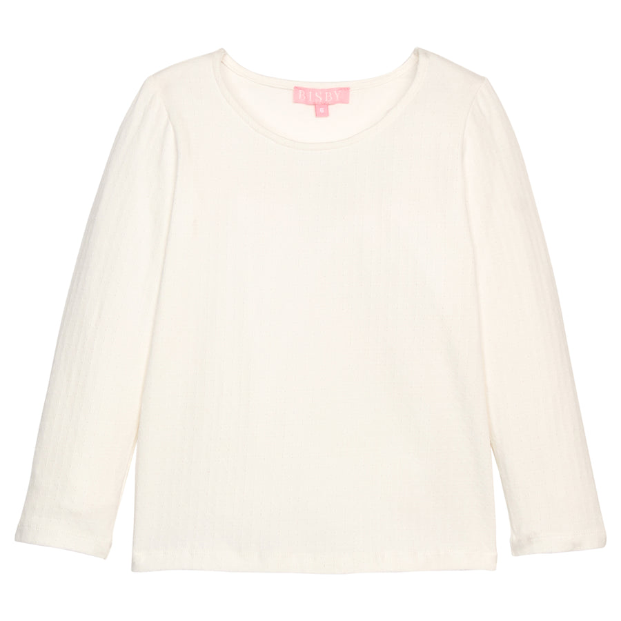 Essential Tee - Snow Pointelle
