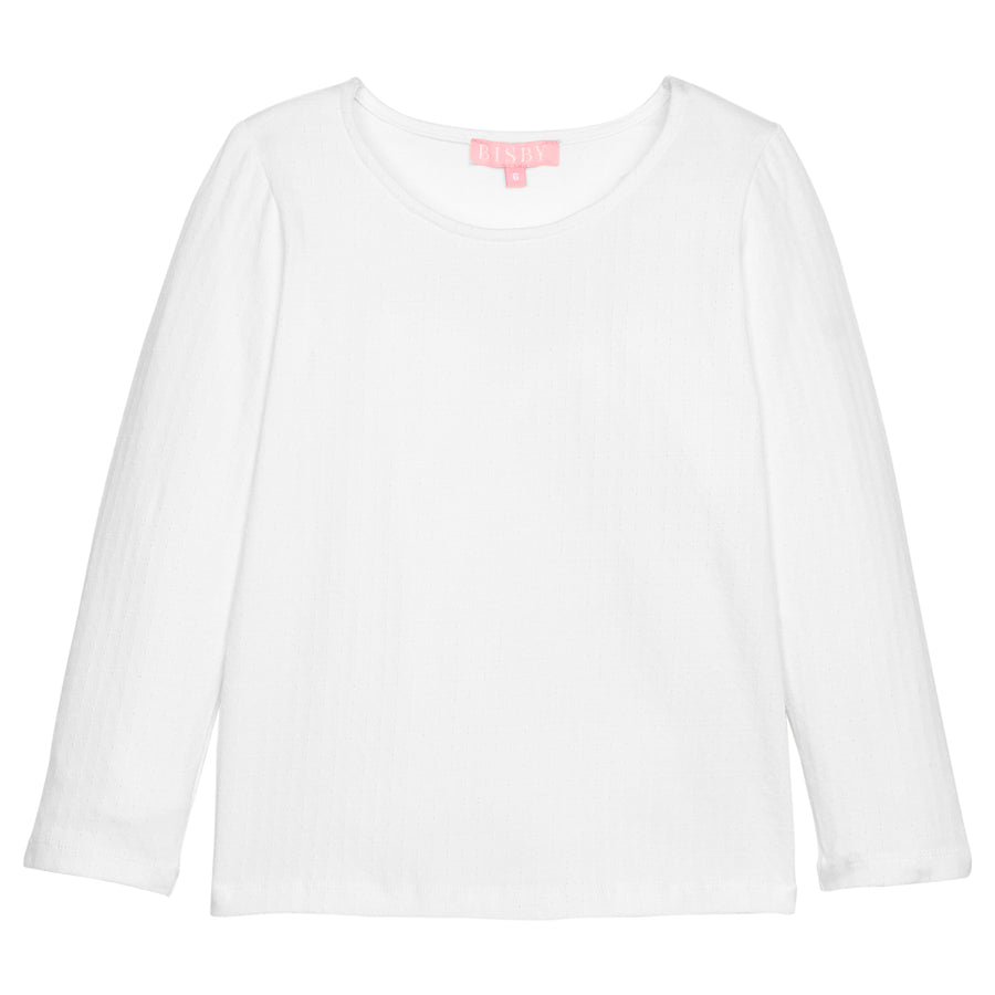 Essential Tee - Snow Pointelle