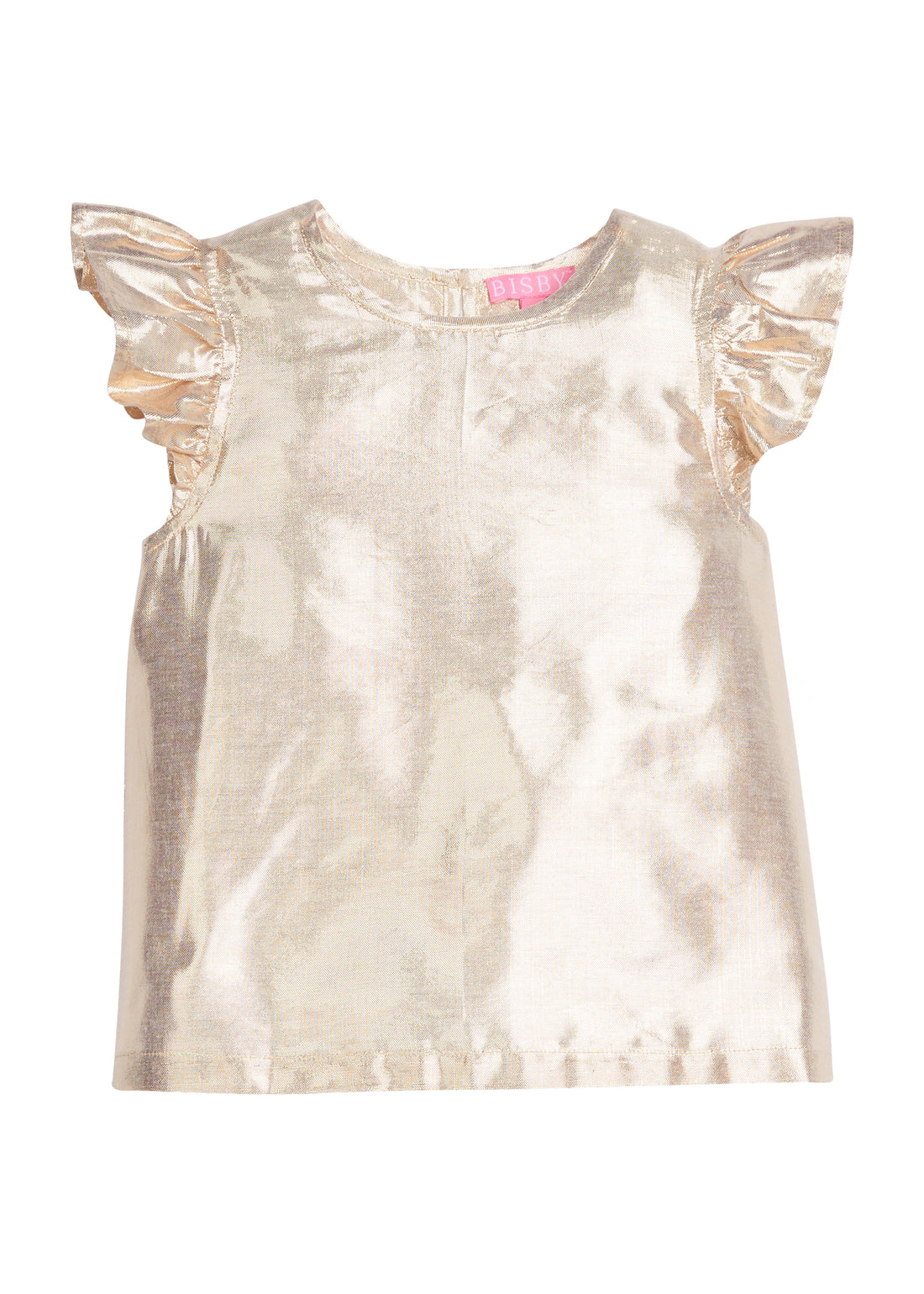 Girls/Tween Gold metallic top featuring angel sleeve detail. Made of super lightweight material as well-BISBY