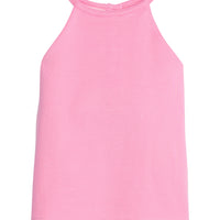 BISBY girl Halter Tank Top in our Hot pInk color. Button closure along the back, creating an elevated tank top look!