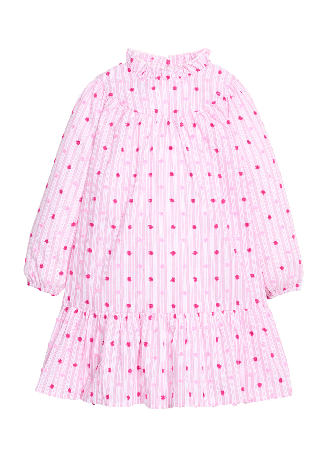 Jody Dress - Magenta Clip Dot Stripe