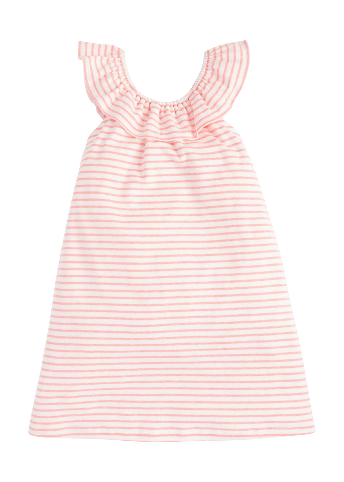 pink striped knit ruffle a-line dress for girls and tweens by BISBY
