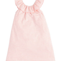 pink striped knit ruffle a-line dress for girls and tweens by BISBY