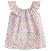 BISBY girls ruffled tank in pink and purple floral pattern