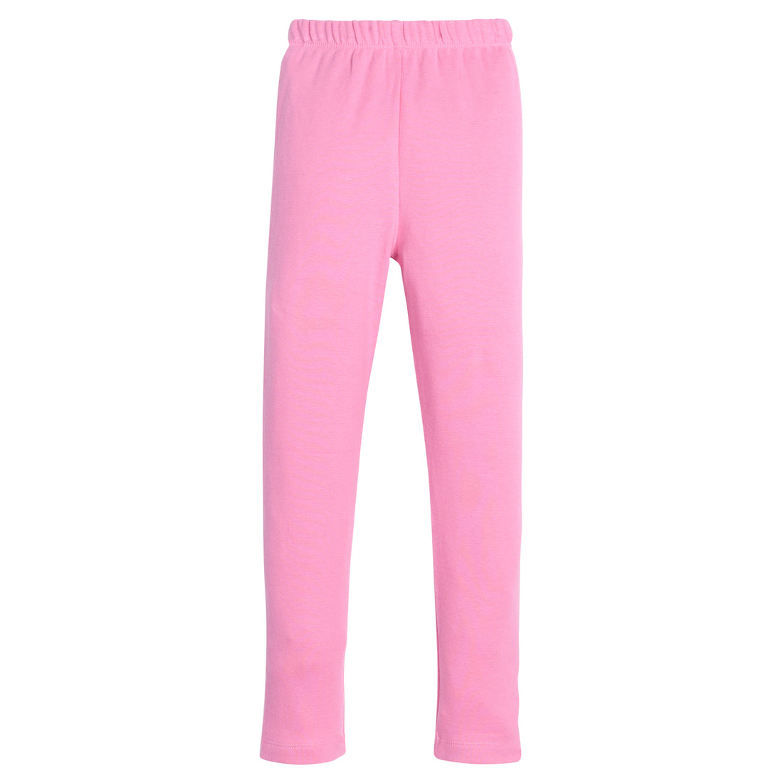 Girls hot pink knit leggings that feature an elastic waistband for easy put on access. 