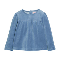 Lisle Top -  Dusty Blue Velour