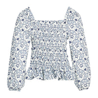 Long Sleeved India Top - Islington Indigo