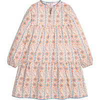 Long Sleeved Positano Dress - Verbier Vines Orange