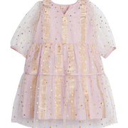 Madaket Dress - Pink Metallic Stars/Stripes