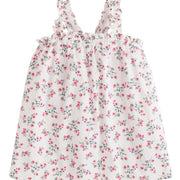BISBY girls tank top with elastic neckline and straps with green and pink floral pattern