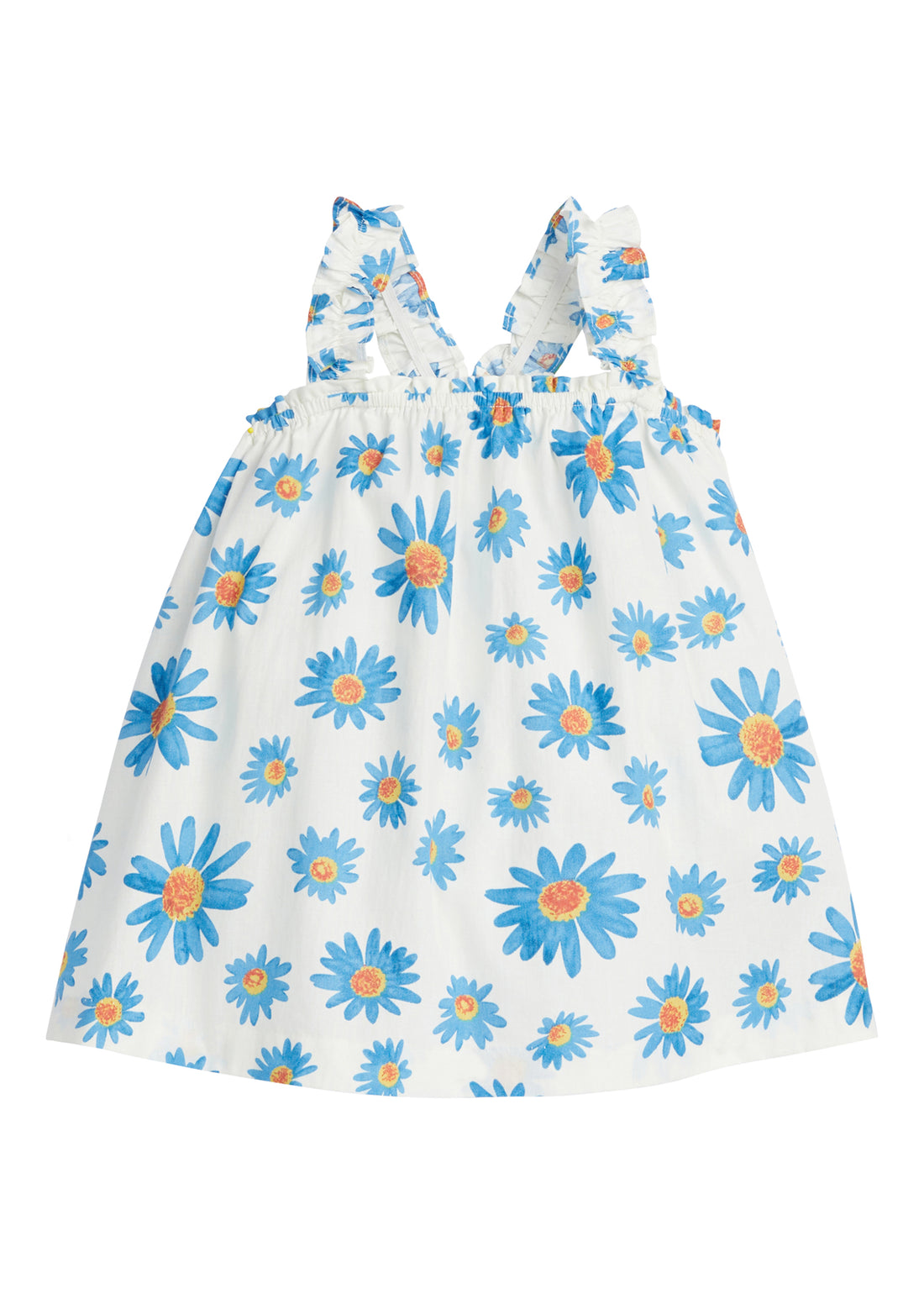 BISBY girl top with our sweet Fenwick Blue floral pattern. This top has adjustable straps that attach to buttons along the back and also has elastic around the bust area for a relaxed and comfy fit!