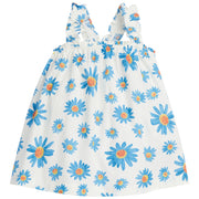 BISBY girl top with our sweet Fenwick Blue floral pattern. This top has adjustable straps that attach to buttons along the back and also has elastic around the bust area for a relaxed and comfy fit!