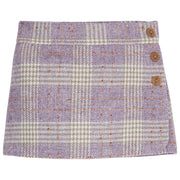 Lilac Plaid skirt (tweed) with 3 buttons down side--MiniSkort BISBY girl/teen