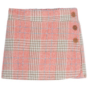 Pink plaid Skort (tweed) with 3 buttons down side--MiniSKort BISBY girl/teen