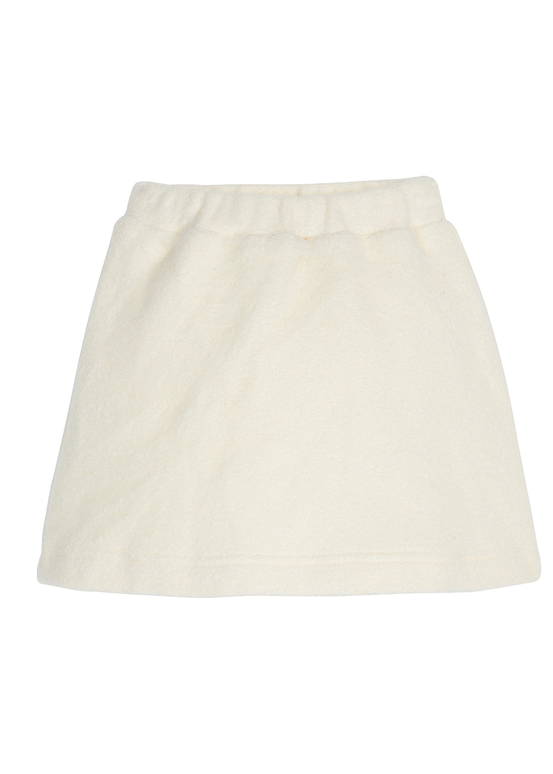 Cream colored sherpa miniskirt with elastic wasteband--MiniSkirt BISBY girl/teen