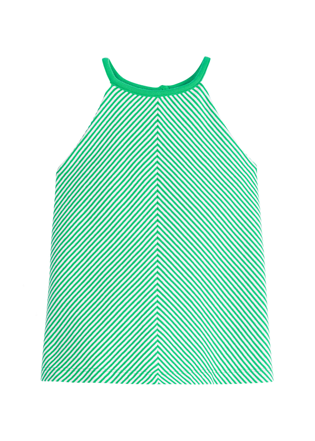 tween girls kelly green and white striped halter tank