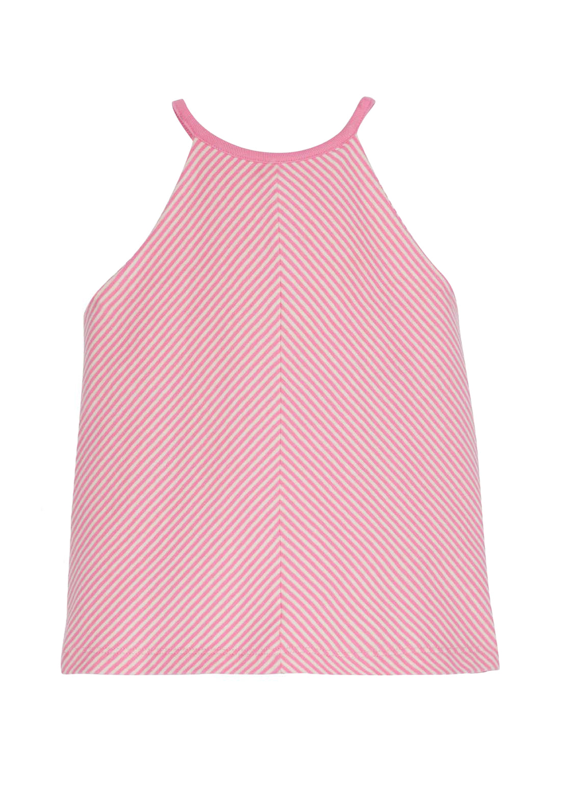 tween girls pink and white striped halter tank
