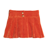 Pleated Skort - Rust Herringbone Corduroy