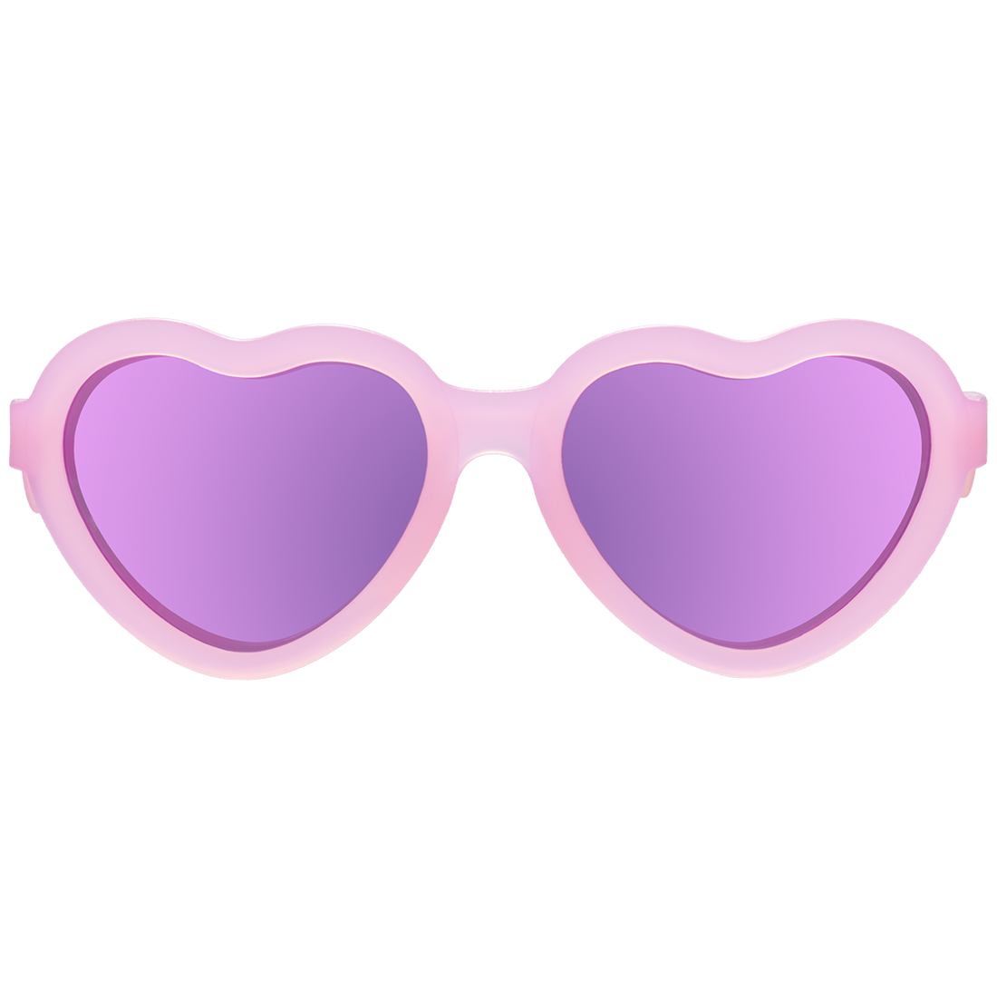 Frosted Pink Heart Sunglasses - Purple Polarized Mirrored Lenses