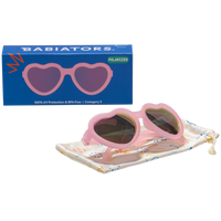 Frosted Pink Heart Sunglasses - Purple Polarized Mirrored Lenses