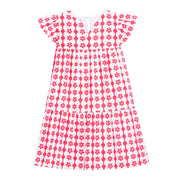 Positano Dress - Raspberry Scallop