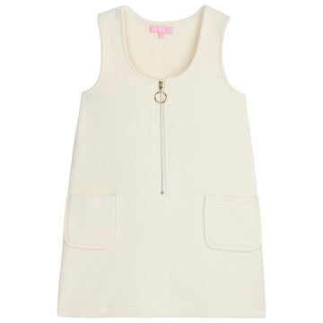 Cream Sherpa Sleeveless Jumper with gold zipper (quarterzip)--RetroJumper BISBY girls/teens