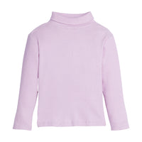 Light purple ribbed turtleneck sweater on a white background