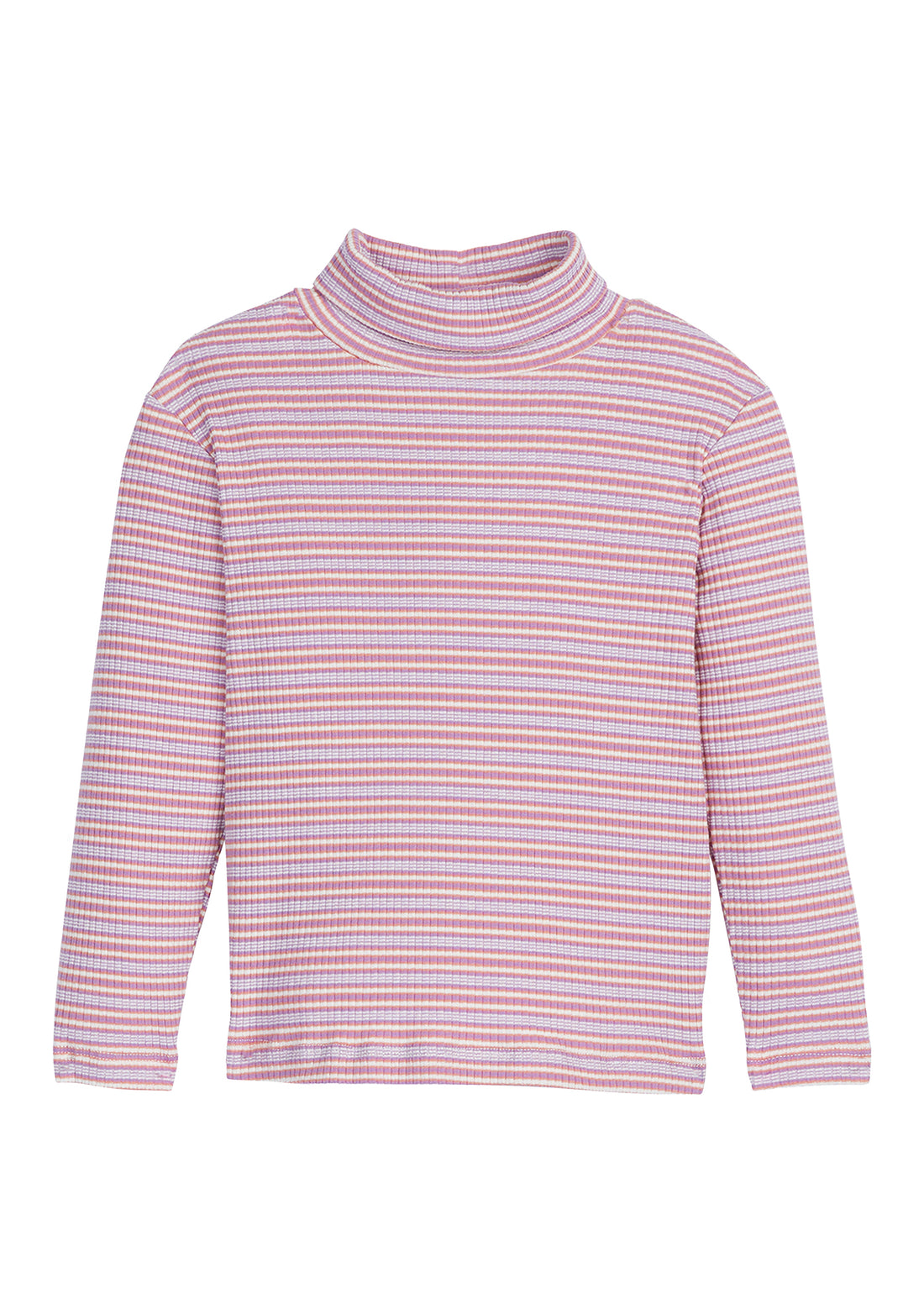 Ribbed Turtleneck - Lilac Stripe