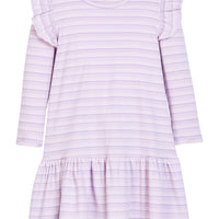 Sadie T-Shirt Dress - Lavender Sparkle Stripe