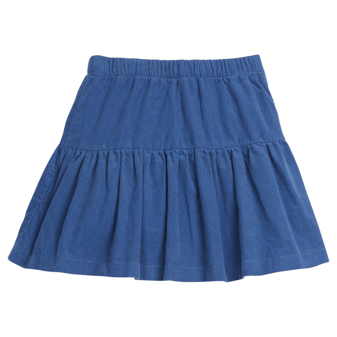 Girls/Tween skort in our Breton Blue. Skort has built in shorts, elastic waistband, and is made of a lightweight corduroy fabric for a comfy feel-BISBY