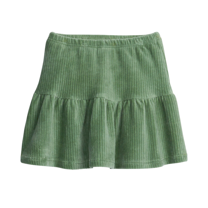 Sage Green slightly ribbed Corduroy skort with elastic wasteband--SallySkort BISBY girl/teen