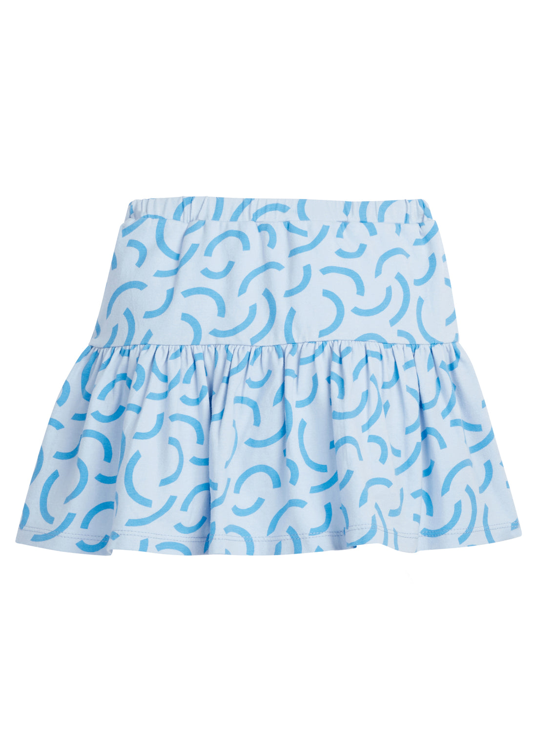 BISBY girl/tween skort with our fun Blue Ripple print. This skort has built in shorts underneath and an elastic waistband for your active BISBY girl!