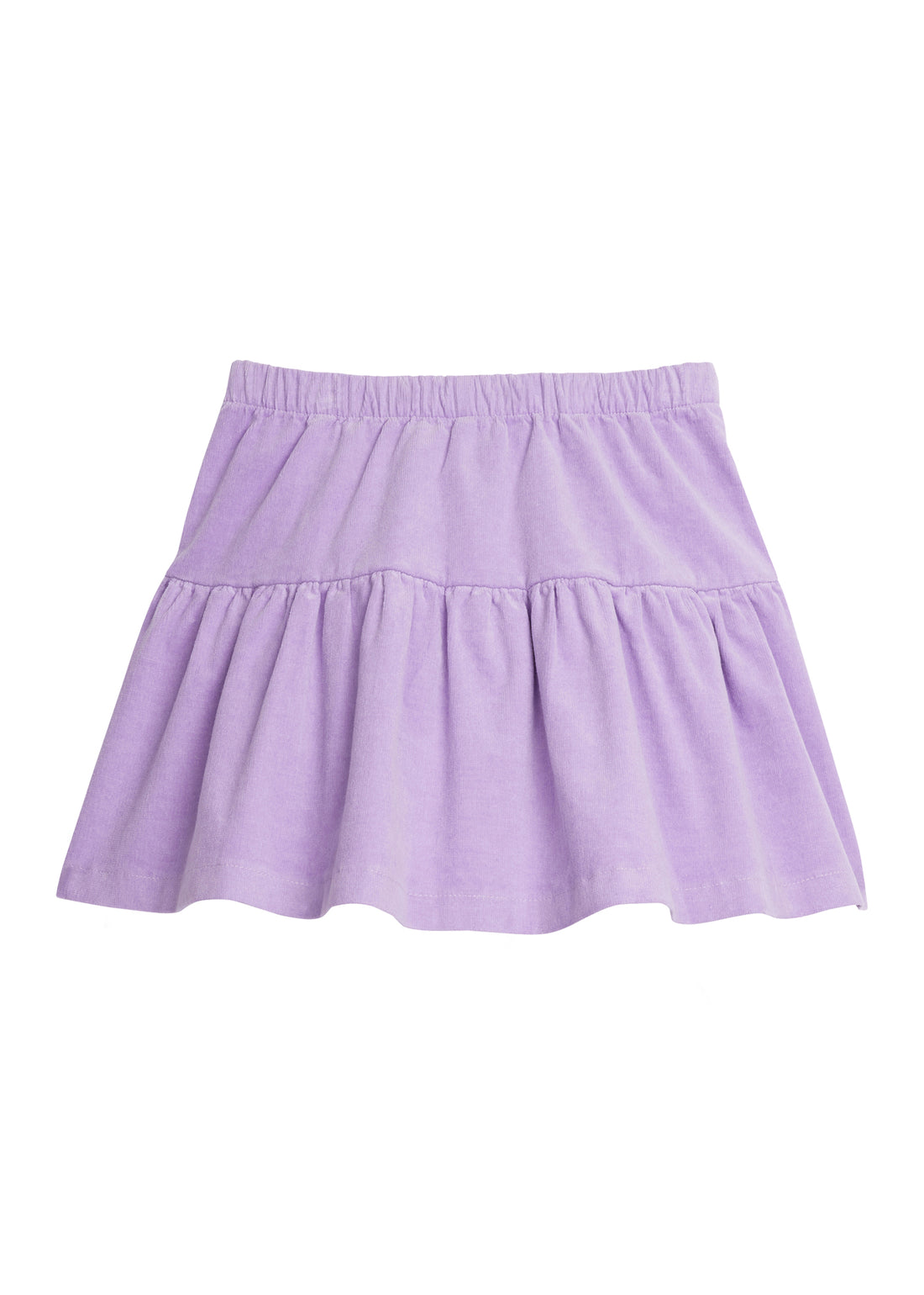 Girls/Tween skort in our Lilac. Skort has built in shorts, elastic waistband, and is made of a lightweight corduroy fabric for a comfy feel-BISBY